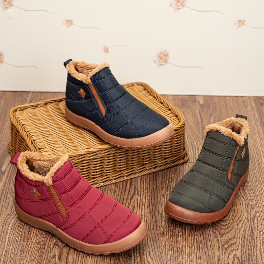 Bottines d'hiver chaudes en fourrure pour femme