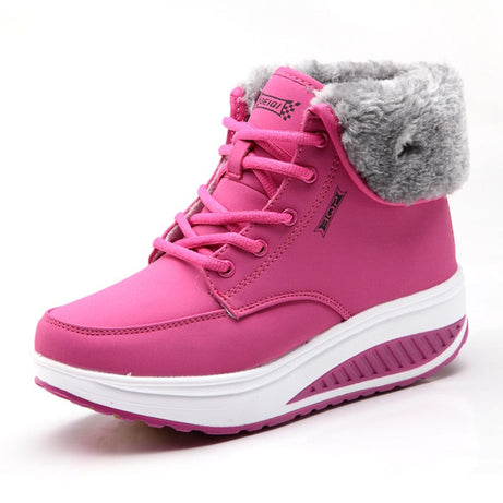 Bottes en coton à bascule en peluche pour femmes