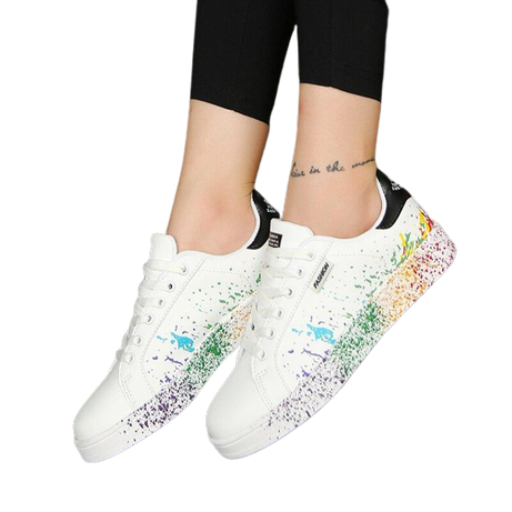 Chaussures basses pour femmes Imprimé graffiti coloré