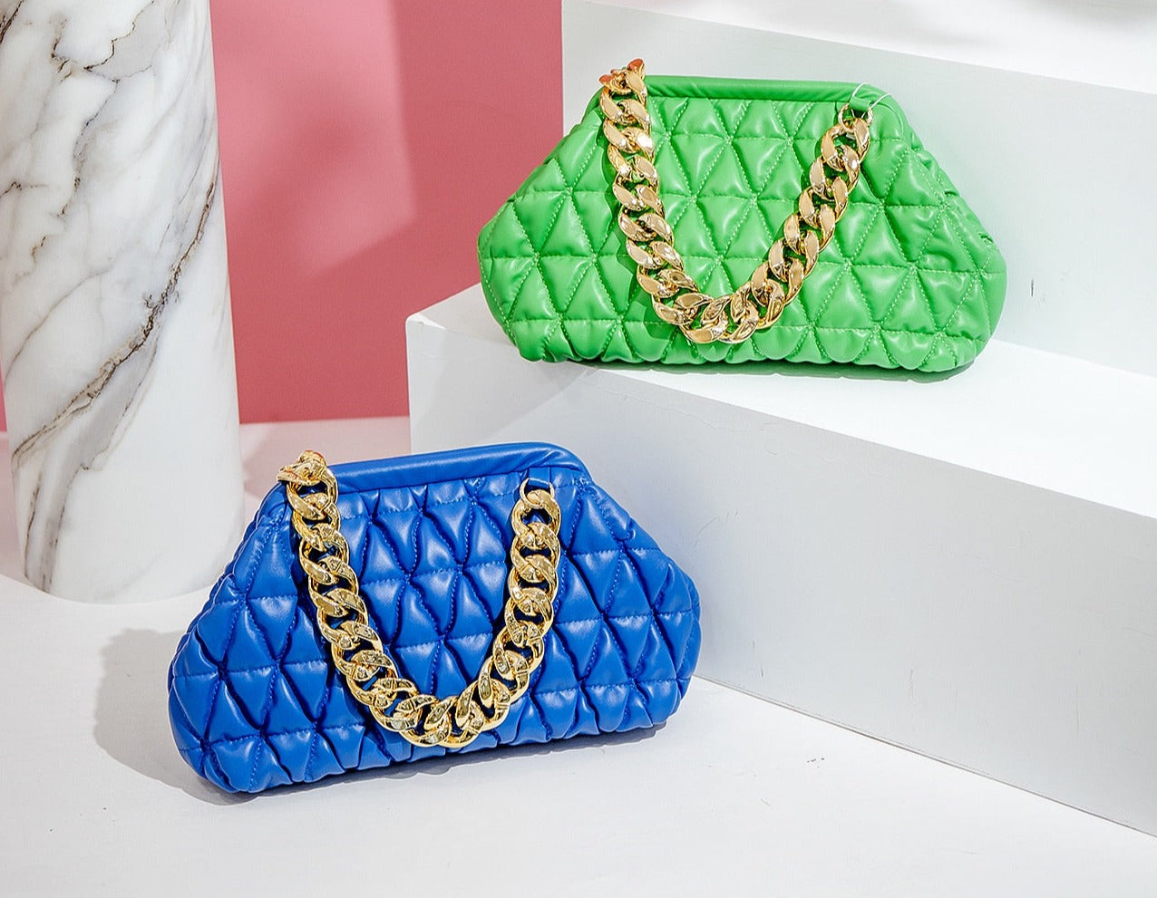 Luxury Quilted Baggy Leather Handbag