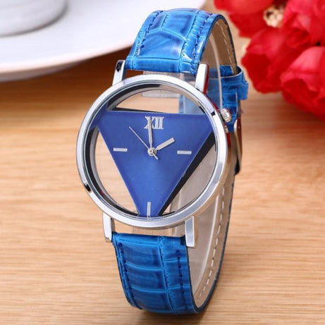 Montres femmes unique cadran triangulaire - Bleu