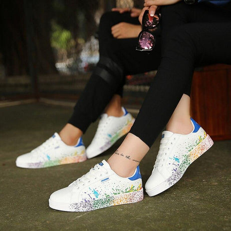 Baskets basses pour femmes Imprimé graffiti coloré - Noir