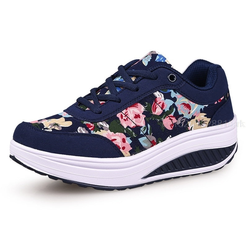 Atmungsaktive Toning-Schuhe für Damen mit dicker Sohle