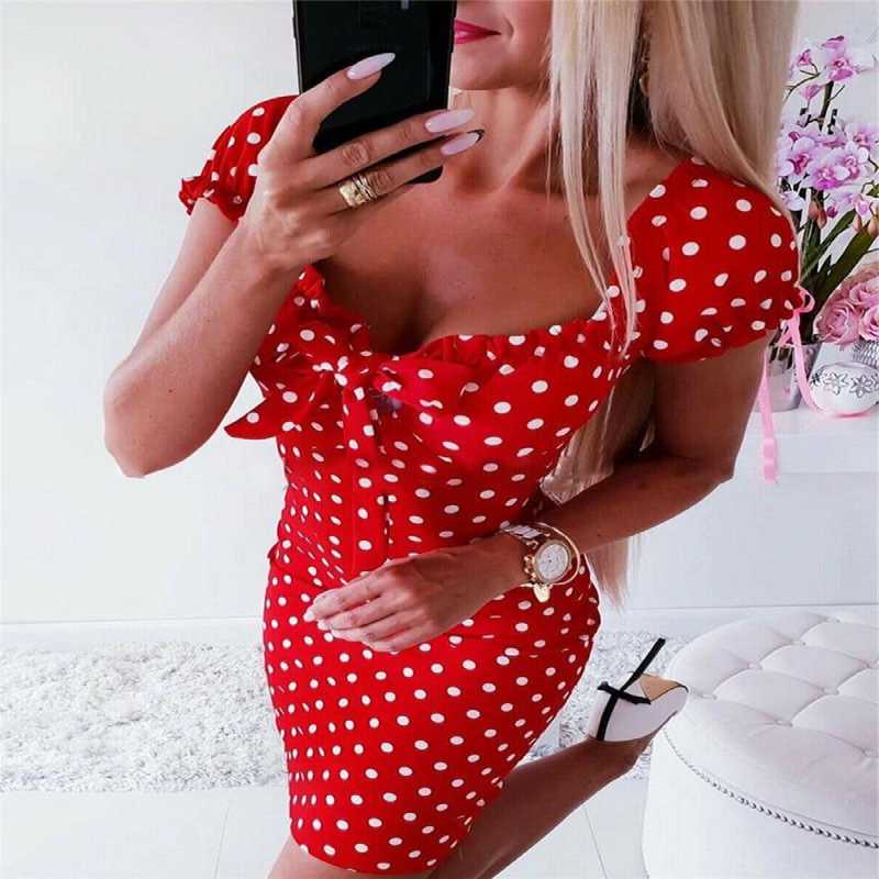 Robe Féminine à Pois - Black