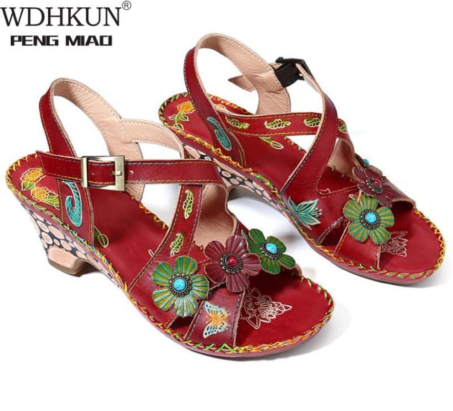 Sandales à Semelles Compensées pour Femme - Bamolor