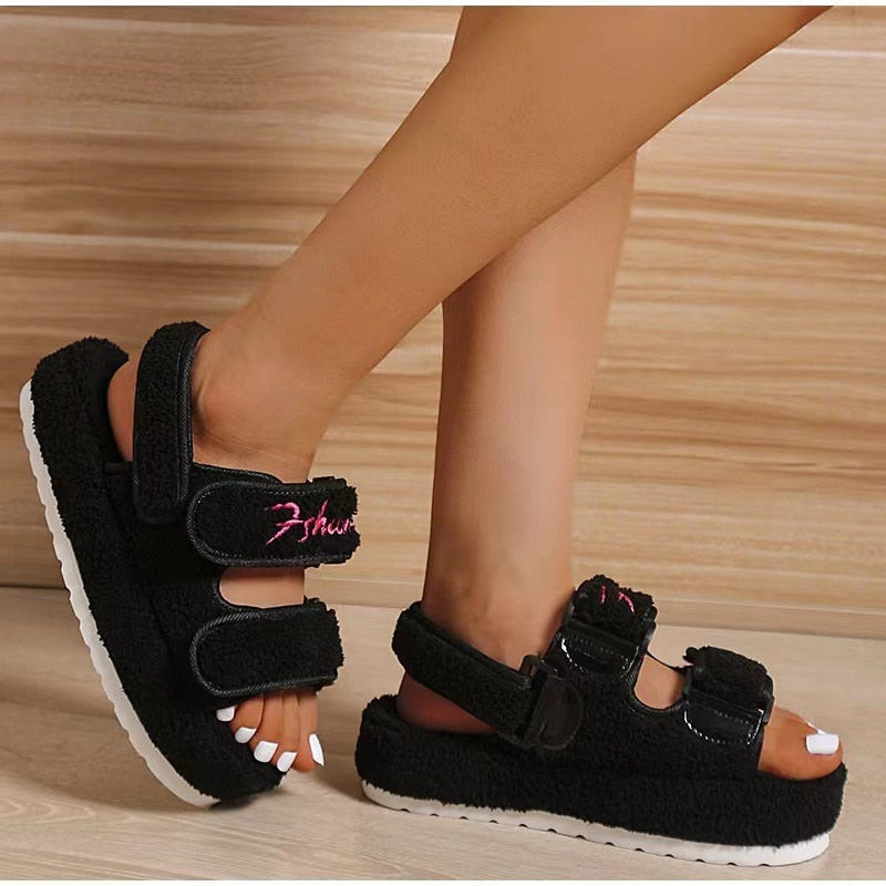 Plüschsandalen für Damen - Bel
