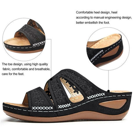Lässige Outdoor-Sandalen mit Blumenmuster für Damen – Zinny
