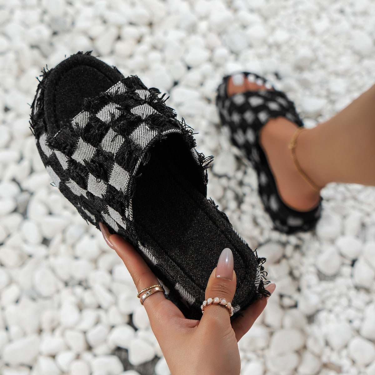 Sandales en Denim à semelles épaisses pour femmes - Carryz