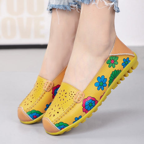 Chaussures orthopédiques en cuir fendu sans lacet pour Femmes - Orazia