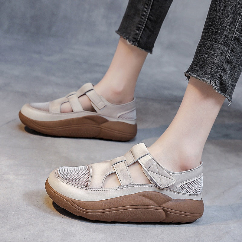 Dicke, durchbrochene und atmungsaktive Sandalen für Damen – Sando