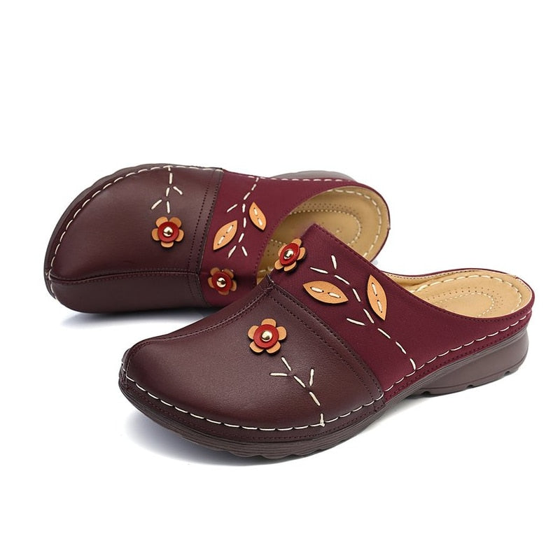 Bequeme, weiche Clogs mit Blumenmuster