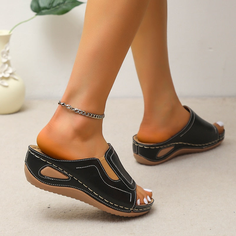 Strand-Walking-Keilsandalen für Damen – Saphir