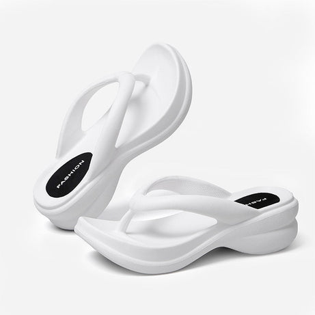 Tongs de plage à talons compensés pour femmes - Synda