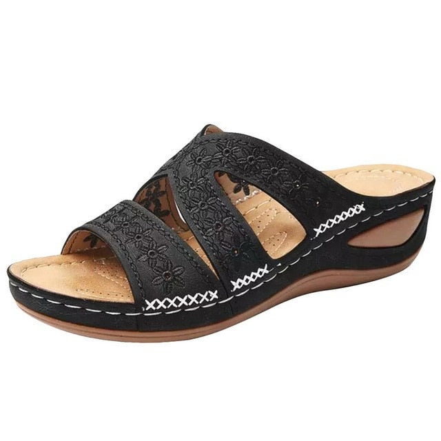 Lässige Outdoor-Sandalen mit Blumenmuster für Damen – Zinny