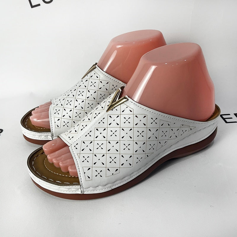 Sandalen mit Metallkeil für Damen – Panek