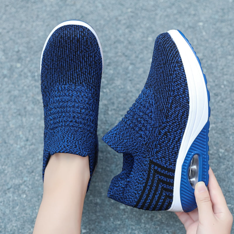 Atmungsaktive orthopädische Sportschuhe für Damen mit Gummisohle