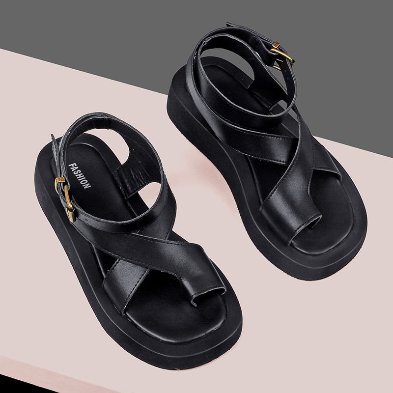 Sandales en cuir pour femmes - Strap