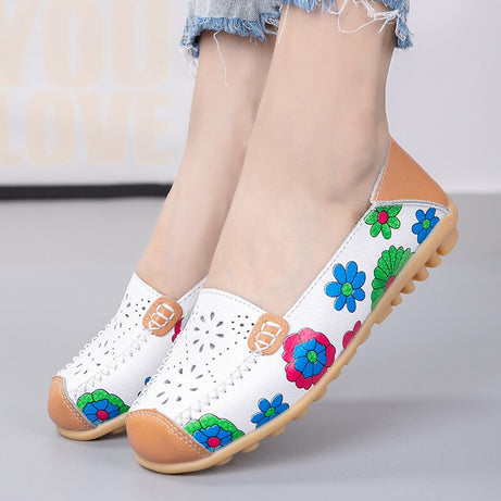 Chaussures orthopédiques en cuir fendu sans lacet pour Femmes - Orazia