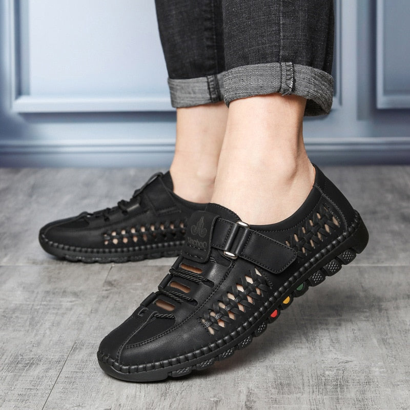 Atmungsaktive Ledersandalen für Herren – Zimo