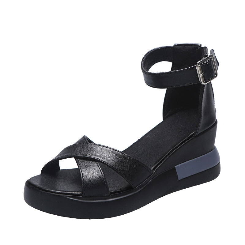 Keilsandaletten aus Pu-Leder für Damen - Gebo