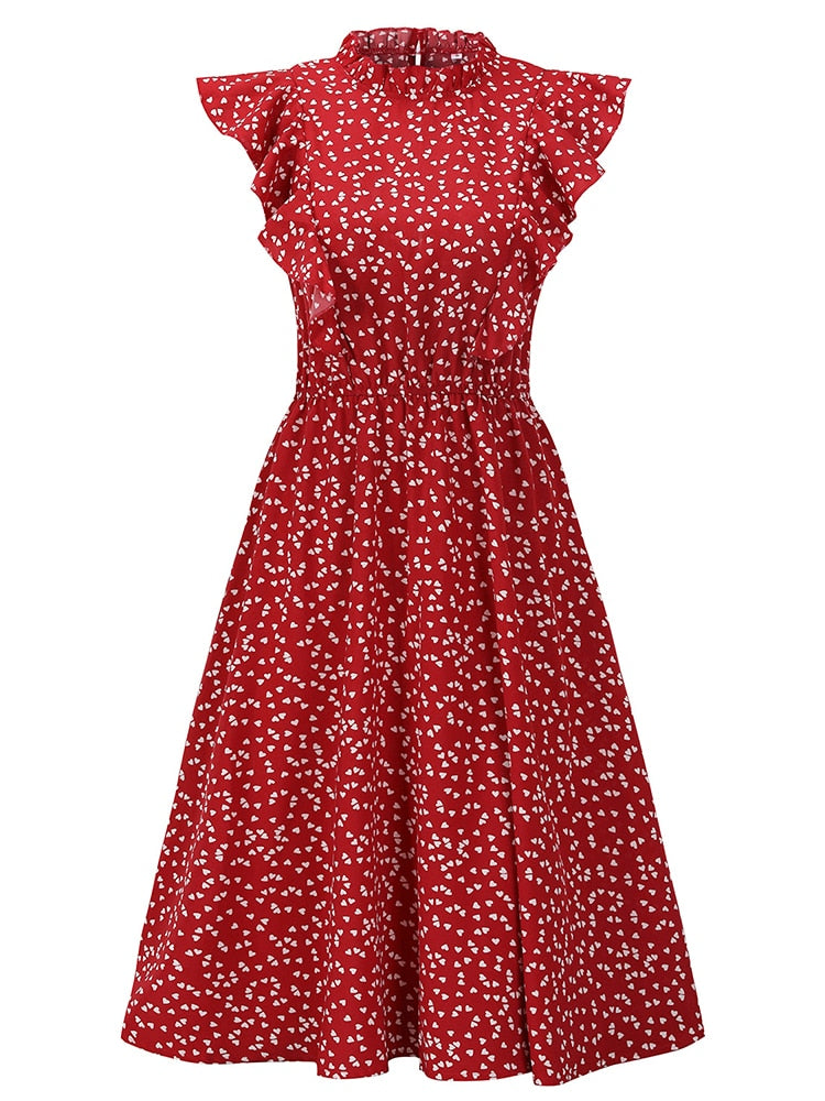 Schickes rotes Bohemian-Kleid