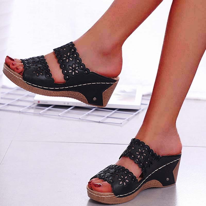 Offene Keilsandalen – Weiß