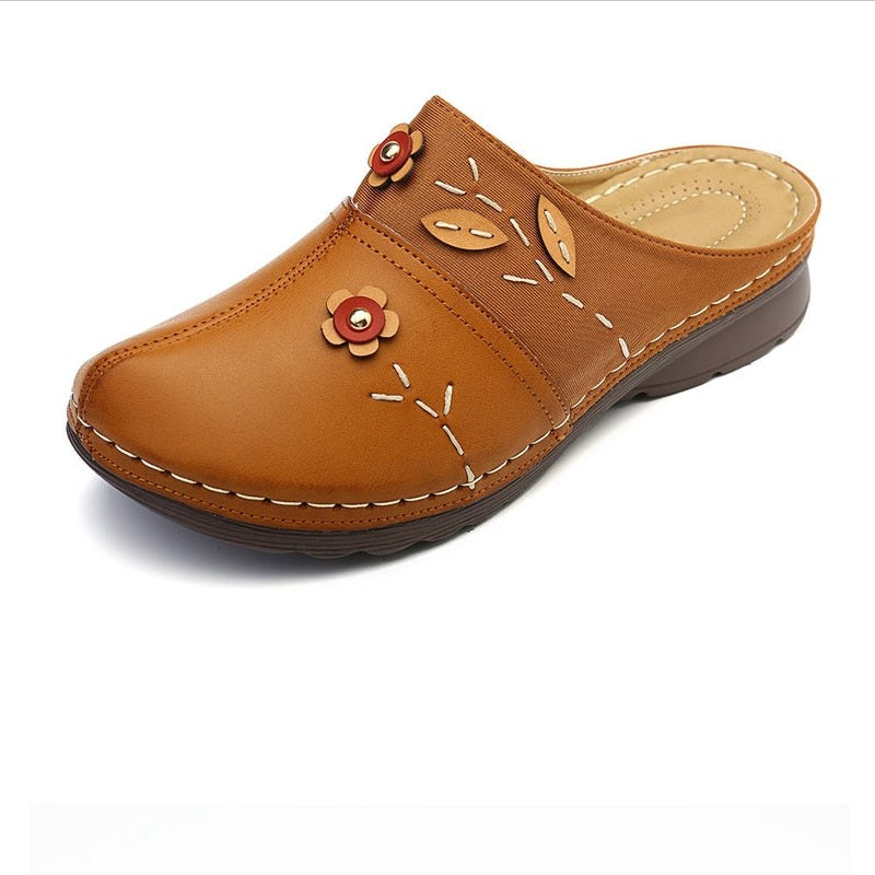 Bequeme, weiche Clogs mit Blumenmuster