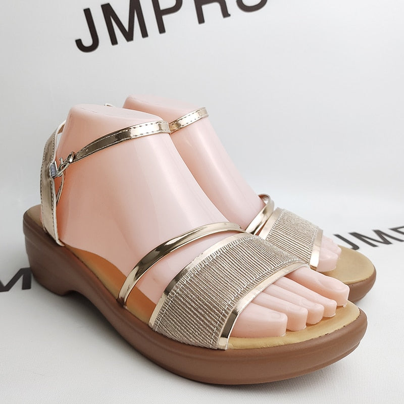 Gladiator-Sandalen mit Keilabsatz für Damen – Pyrti