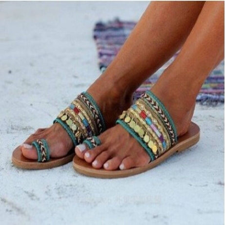 Große Sommermode-Sandalen aus Metall für Damen – Becky
