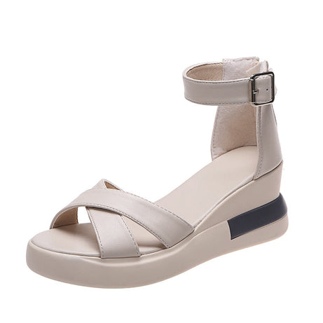 Sandales à Semelles Compensées en Cuir Pu pour Femme - Gebo