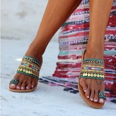 Große Sommermode-Sandalen aus Metall für Damen – Becky