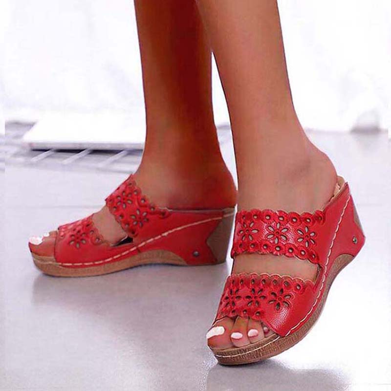 Offene Keilsandalen – Weiß