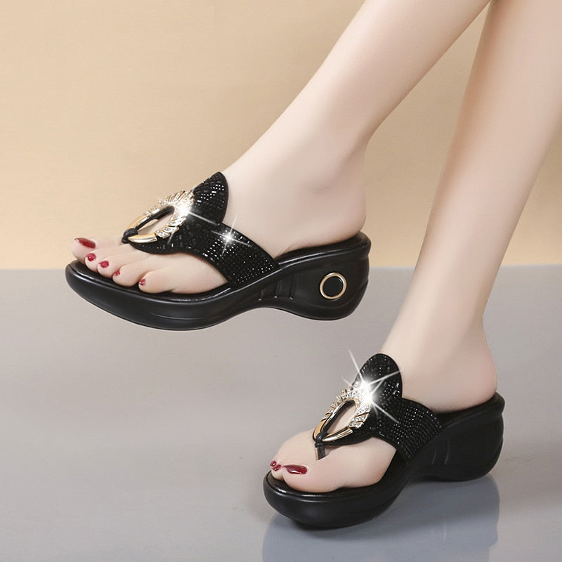 Sommer-Flip-Flops für Damen – rutschfeste Strasssteine