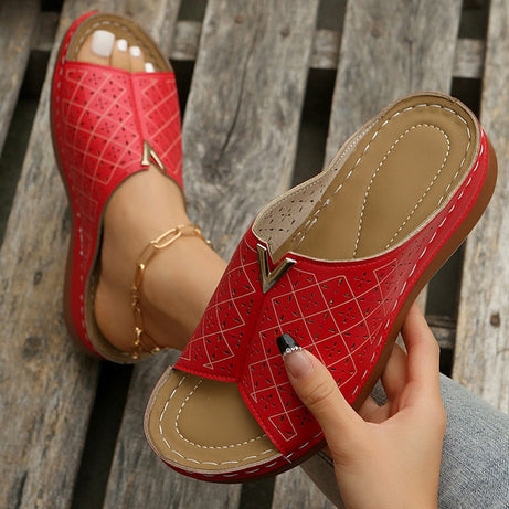 Sandalen mit Metallkeil für Damen – Panek