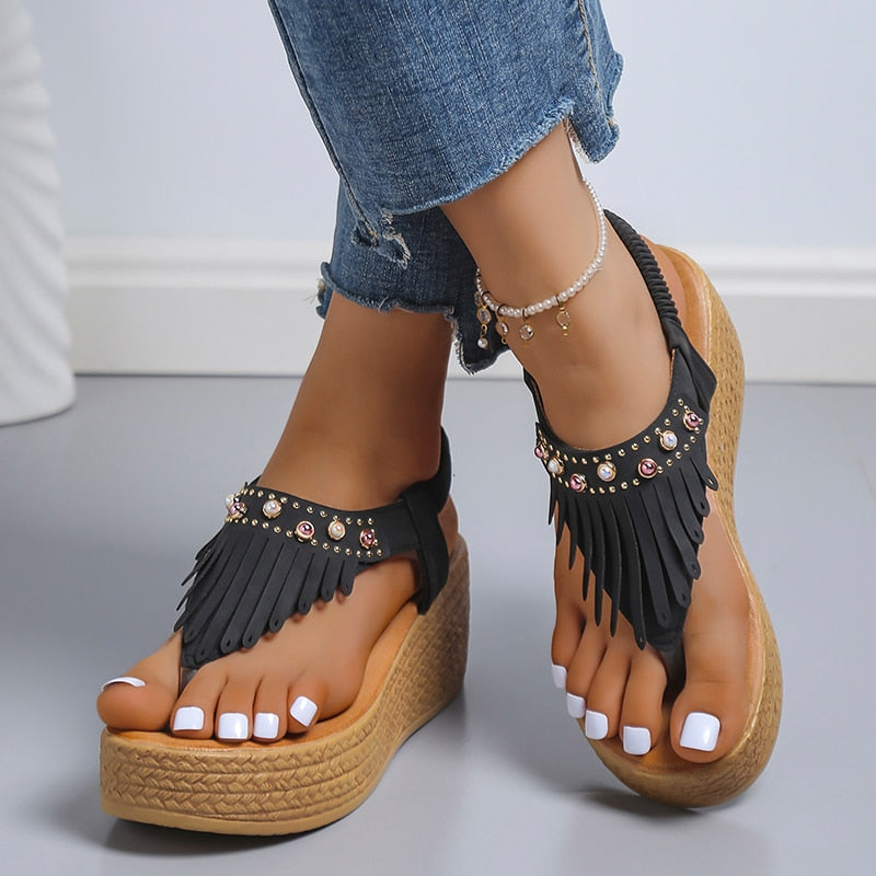 Sandales à clipser avec pompons pour femmes - Fito