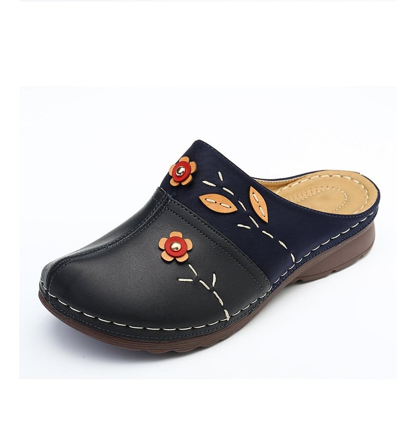 Bequeme, weiche Clogs mit Blumenmuster