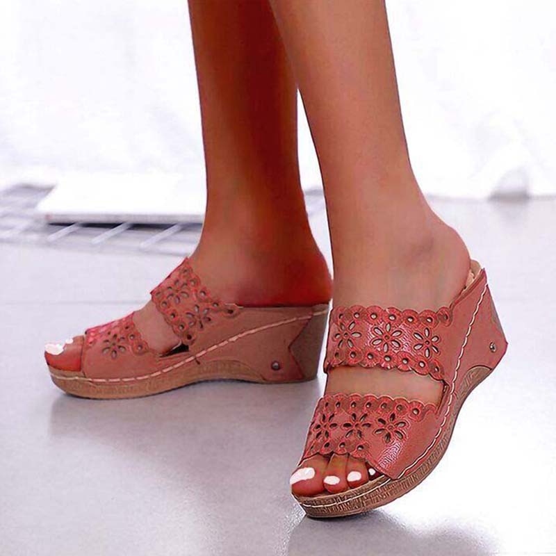 Offene Keilsandalen – Weiß