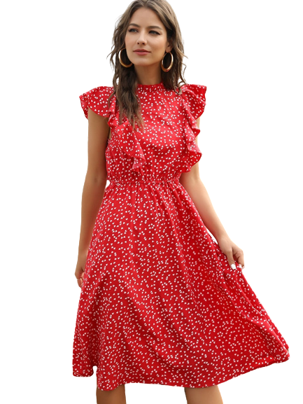 Schickes rotes Bohemian-Kleid