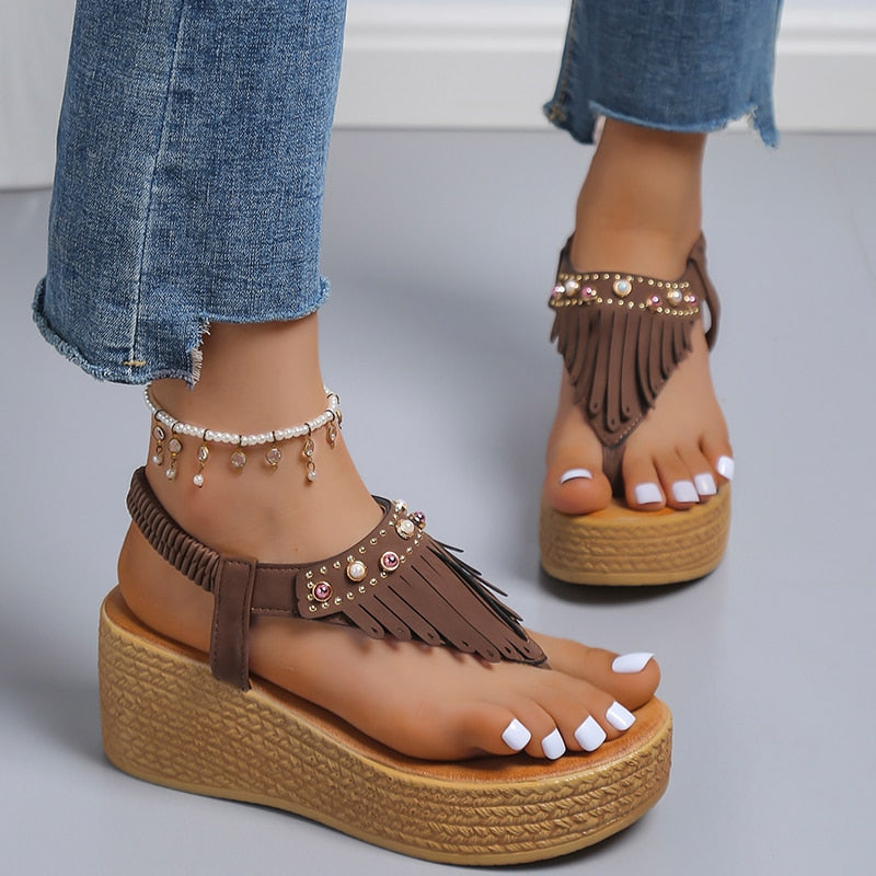 Sandales à clipser avec pompons pour femmes - Fito