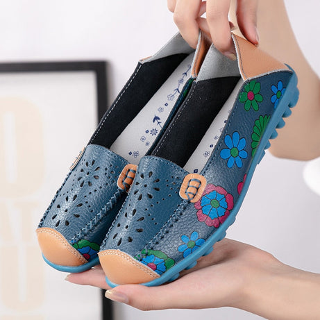 Chaussures orthopédiques en cuir fendu sans lacet pour Femmes - Orazia