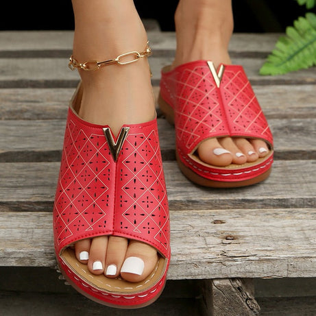 Sandalen mit Metallkeil für Damen – Panek