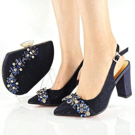 Ensemble De Chaussures Et Sac Italiens Décorés De Cristaux