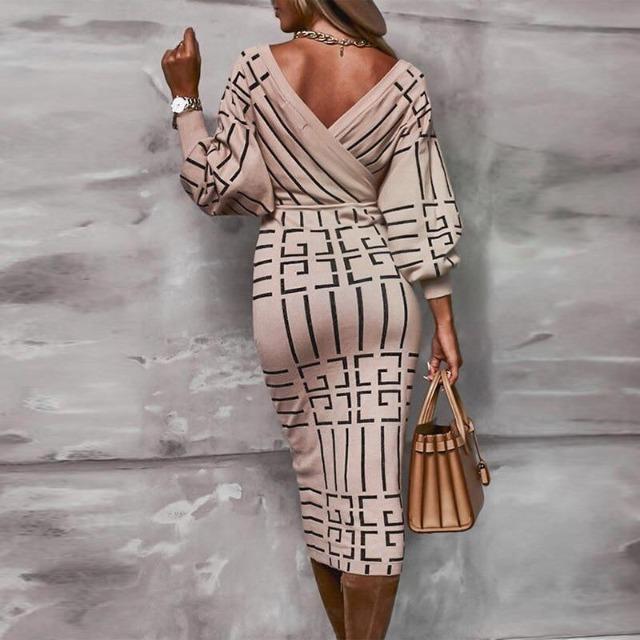 Robe de soirée moulante coupe slim - Beige